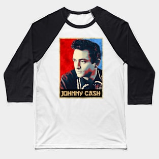 Black retro Johnny Cash Baseball T-Shirt